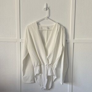 Elegant White Women's Top Onesie